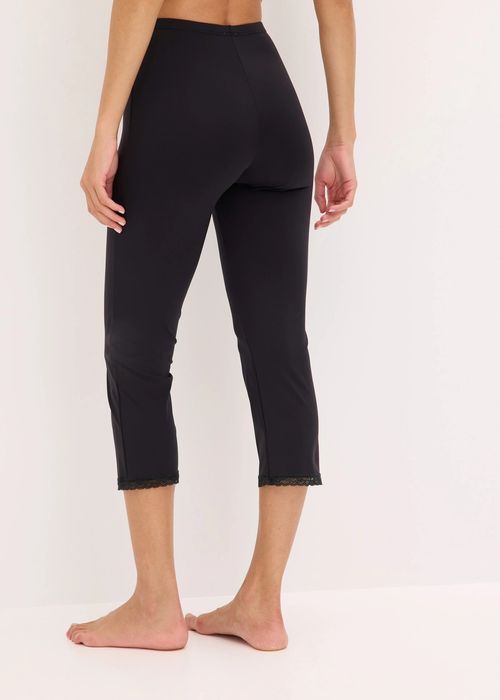 B.P.C legginsy rybaczki 3/4 czarne koronką ^44/46