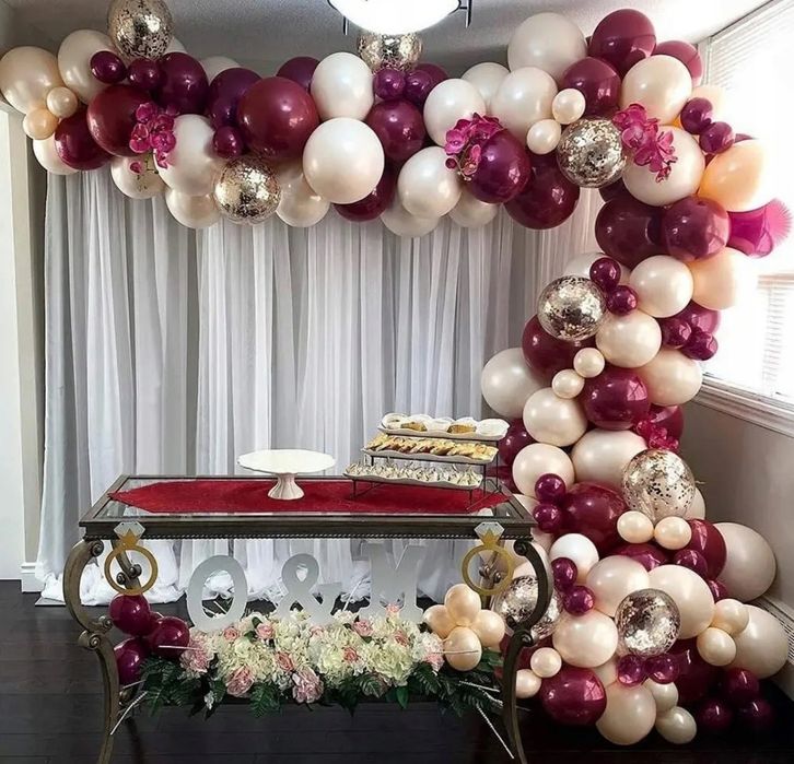 Girlanda balonowa balony 103 el na wesele ślub chrzest komunię ściankę