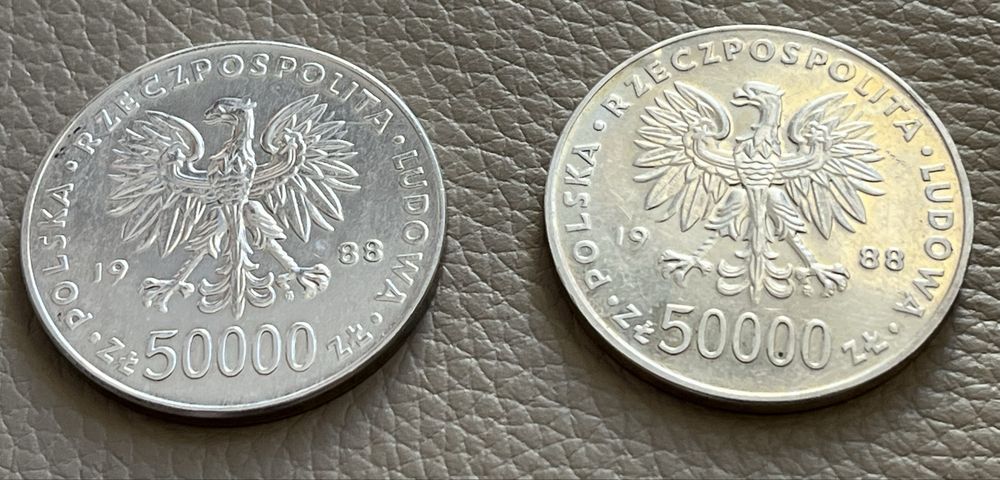 Dwie monety 50000 Pilsudzki