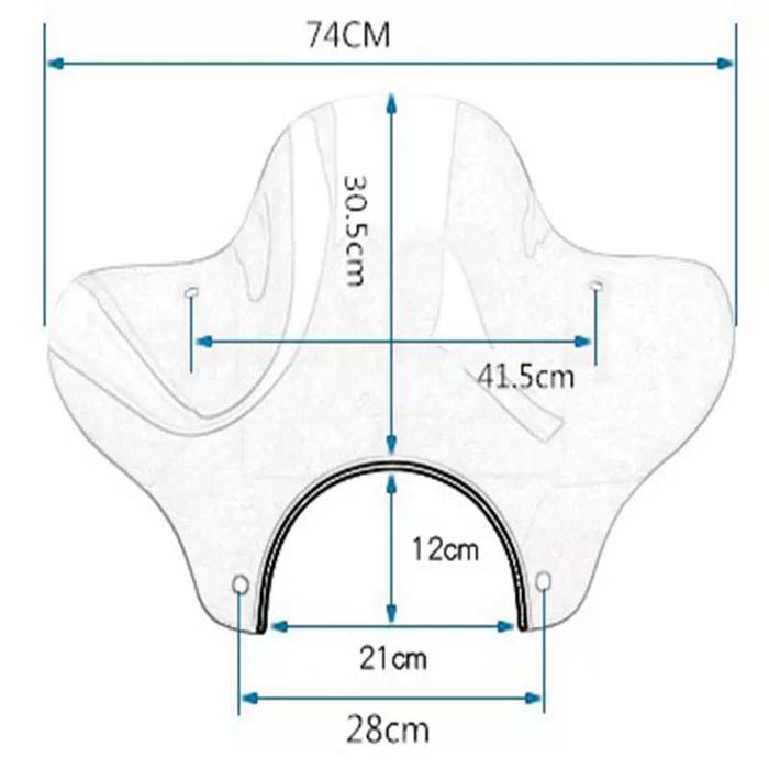 Ветровое лобовое стекло на мотоцикл чоппер Yamaha Suzuki Kawasaki Hond