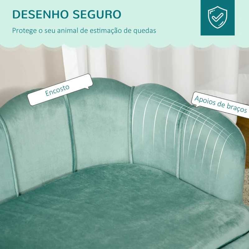 Sofá para Cães Médios - veludo verde