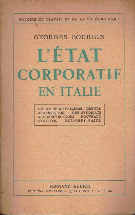 8055

L'Etat Corporatif en Italie
Georges Bourgin