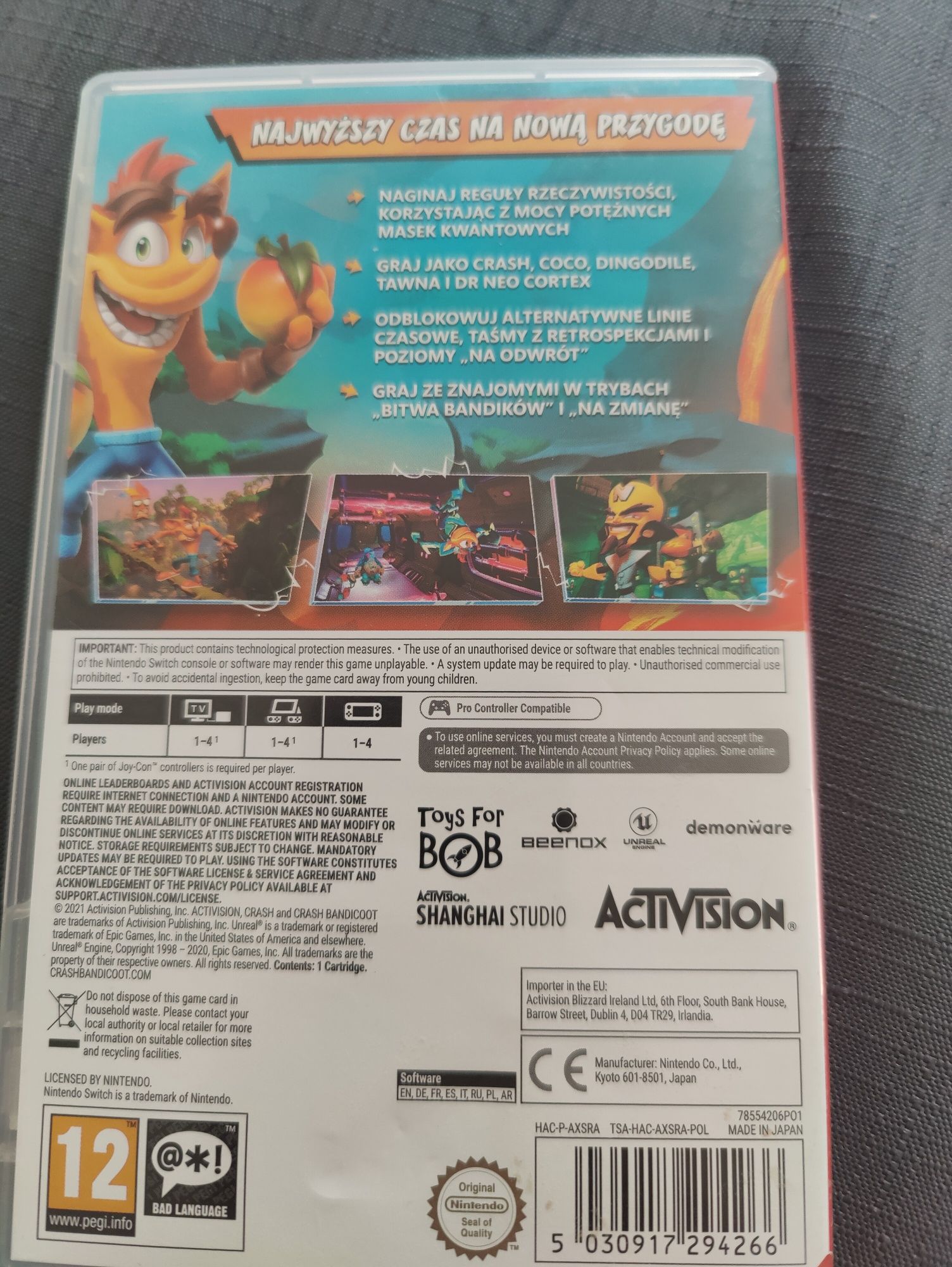 Crash Bandicoot 4 Gra na Nintendo Switch