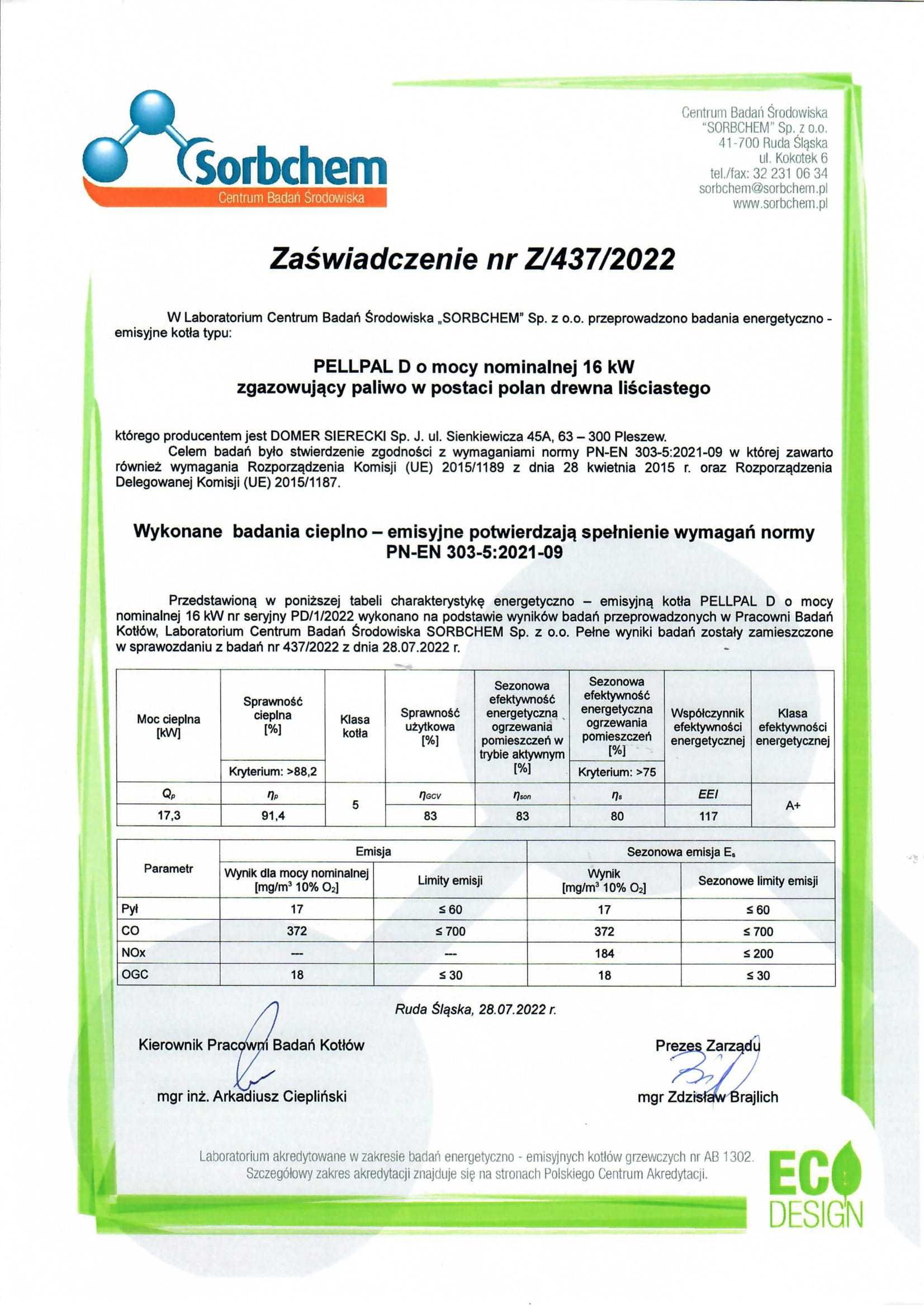 Piec Kocioł na Drewno 16 kW 5 Klasa PellPal D