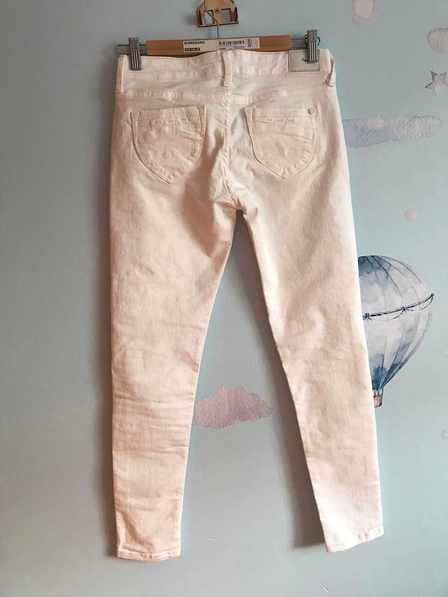 Białe jeansy spodnie długie rurki skinny W8 Pepe Jeans 34 XS Nowe