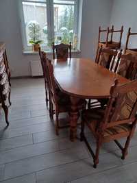 Drewniany stół + 8 krzeseł