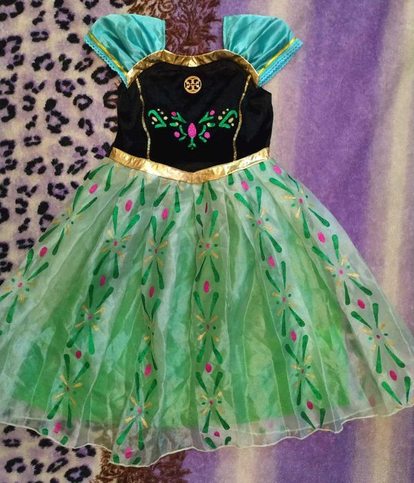 Карнавальное платье принцессы Анны  холодное сердце на 8-9 лет