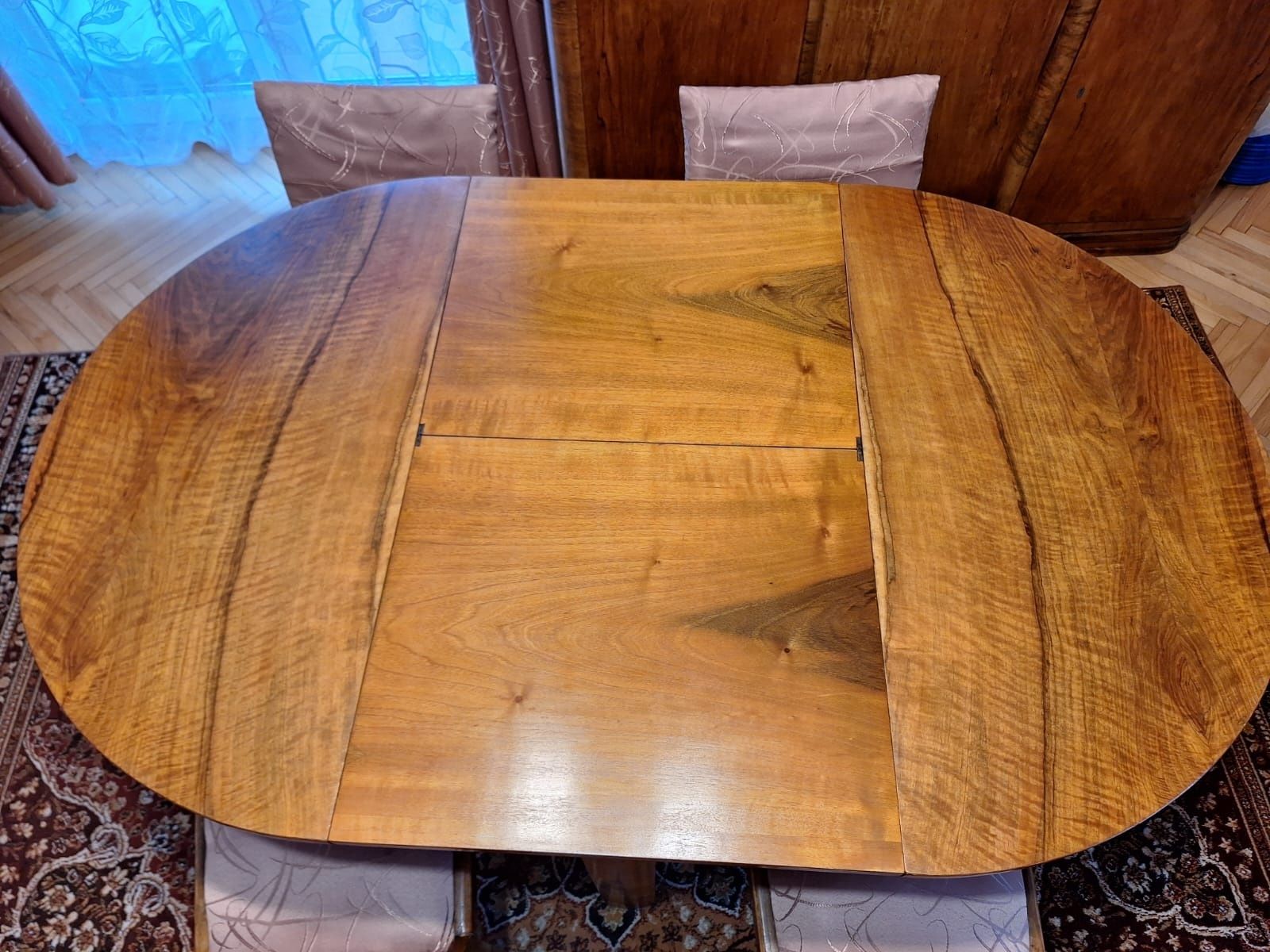 Unikalny zestaw w stylu Art Deco - kredens, komoda, stół  (lata 40-60)