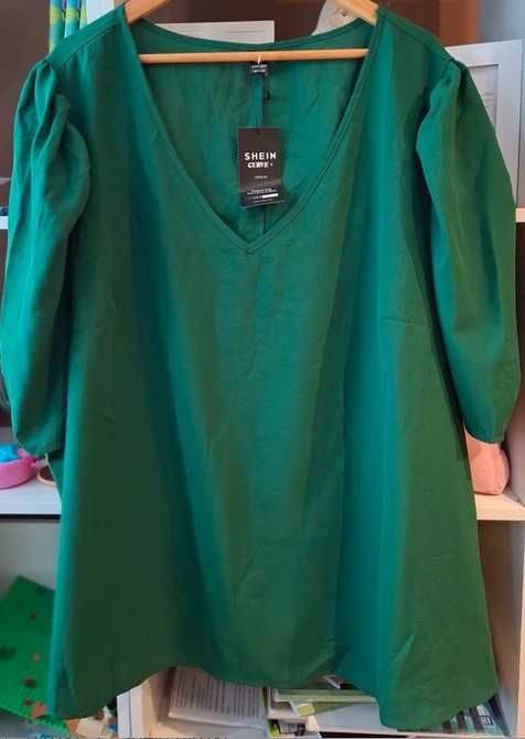 Shein ciemno zielona bluzka damska rozmiar 58