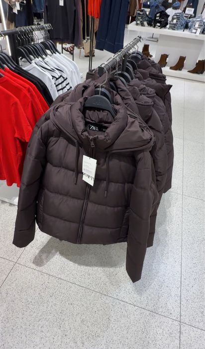 Водо та вітронепроникна кутка анорак шоколад Zara