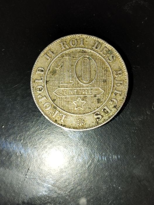 2 Moedas de 10 Centimes, 1861 e 1894 da Bélgica