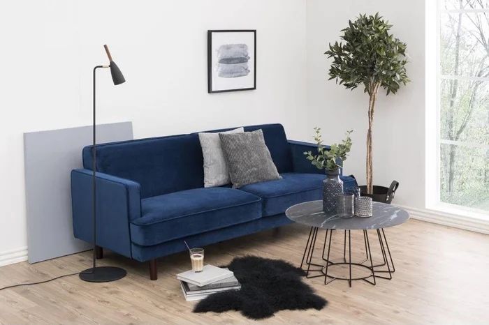 Sofa Bliss ciemnoszara 3-osobowa 206x83 cm szara