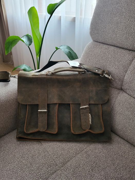 Męska skórzana torba na laptopa A-Art