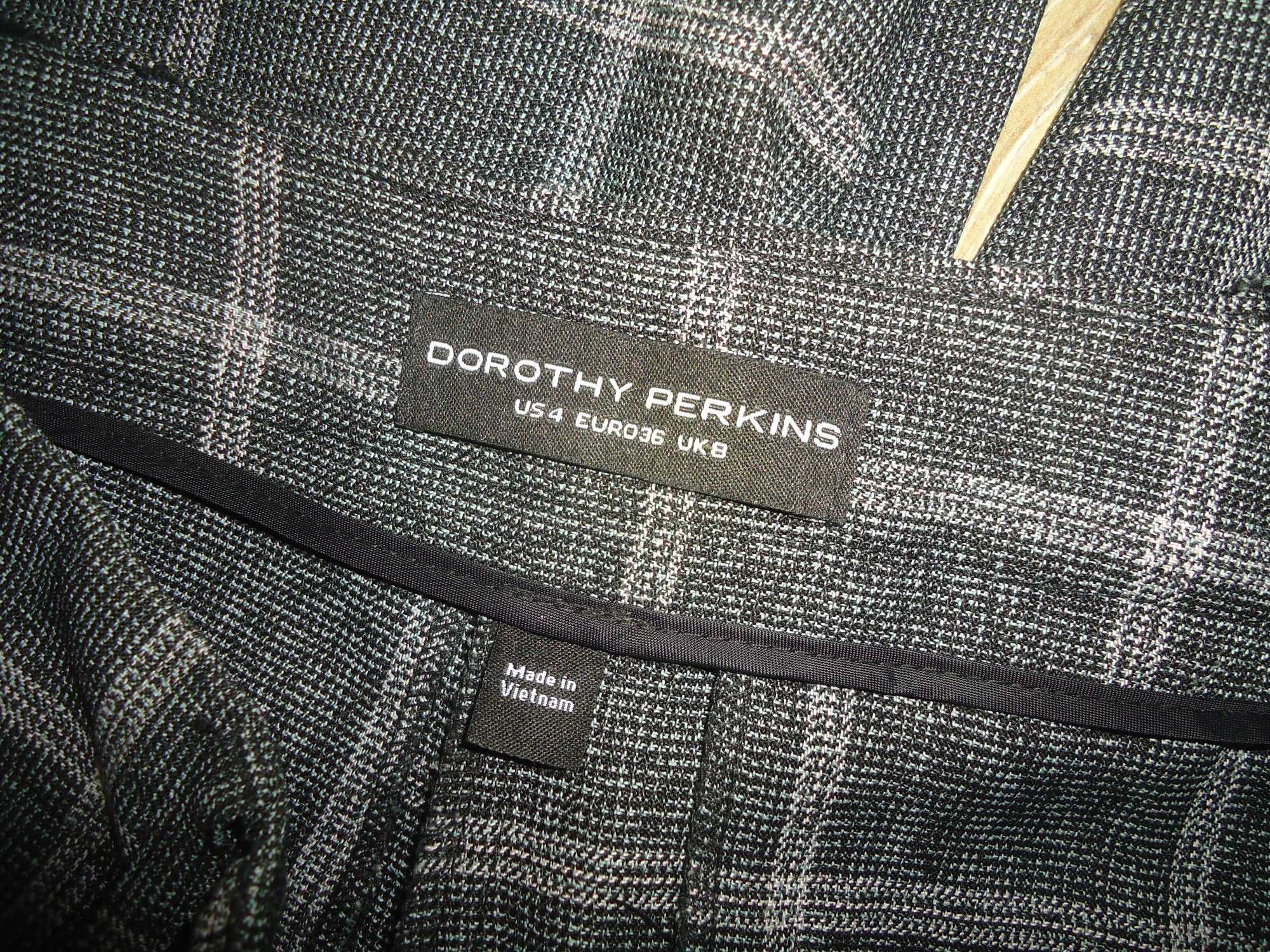 Dorothy Perkins Eleganckie spodnie damskie w kratkę Rozmiar 36 S