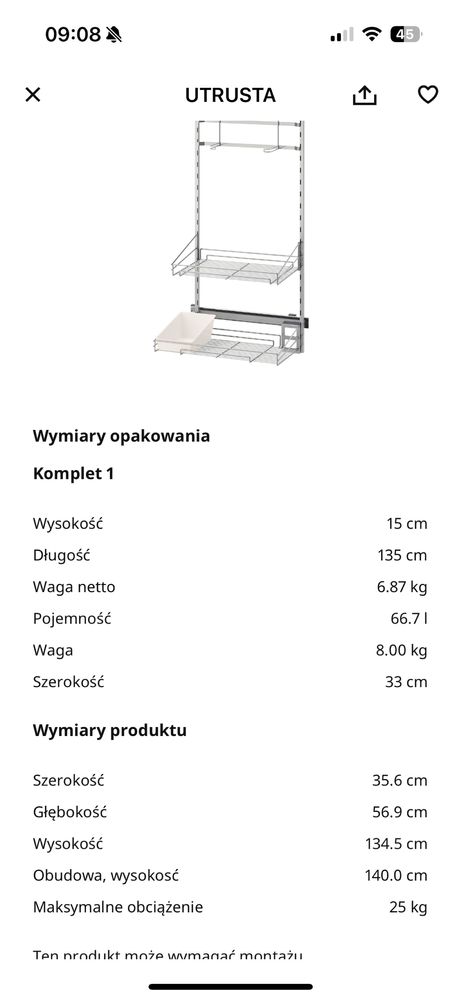 Utrusta Ikea wnetrze szafki gospodarczej