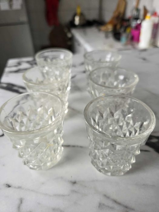 PRL Zestaw 6 sztuk kieliszków Ząbkowice (romby)