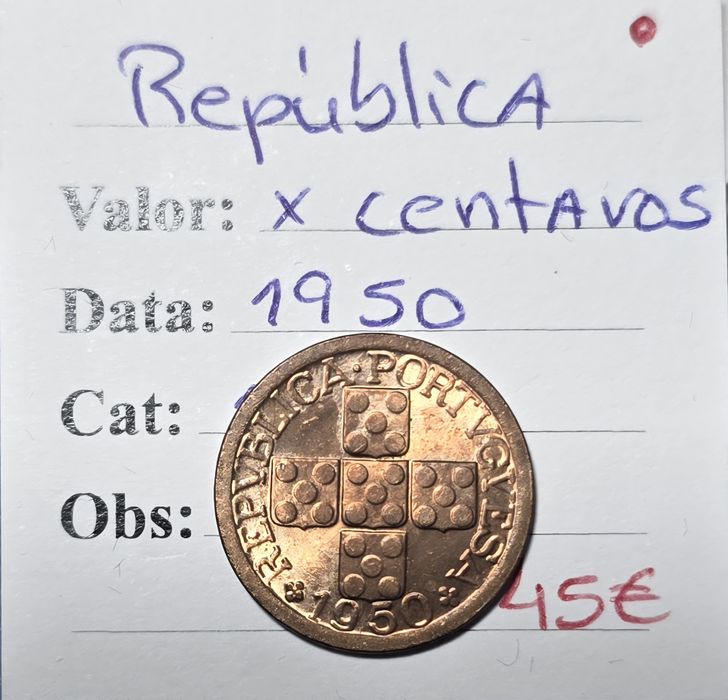X centavos 1950 soberbo