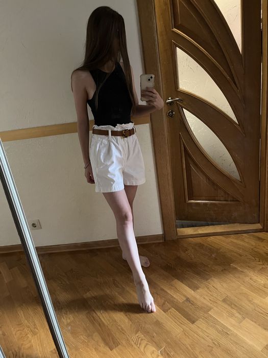 Білі джинсові шорти зара. шорти бермуди zara