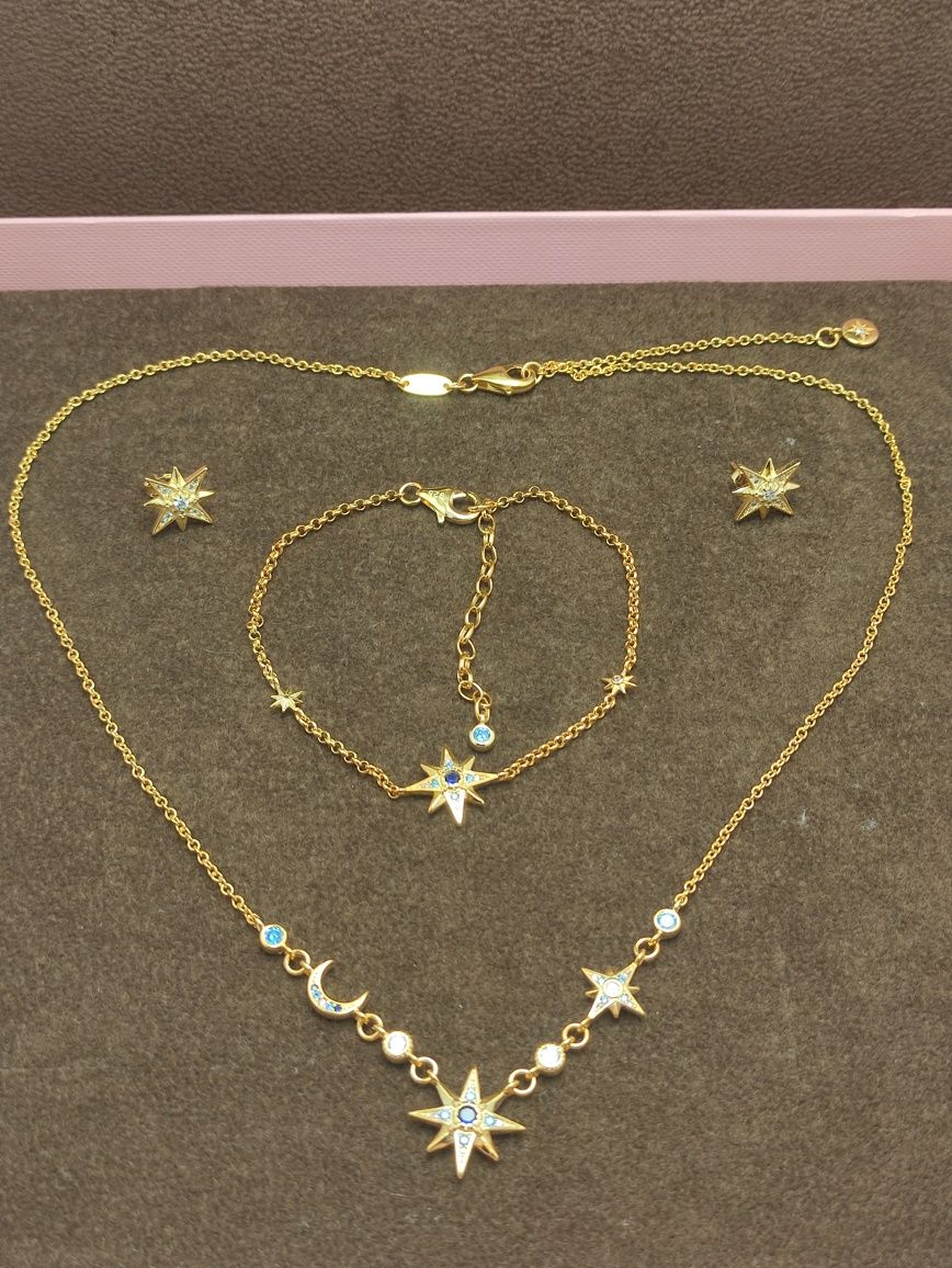 Komplet biżuterii srebrnej 925 z cyrkoniami gwiazdy