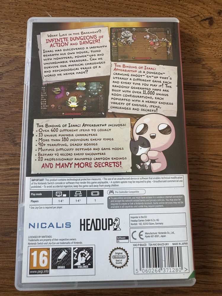 Binding of isaac afterbirth + na nintenfo switch