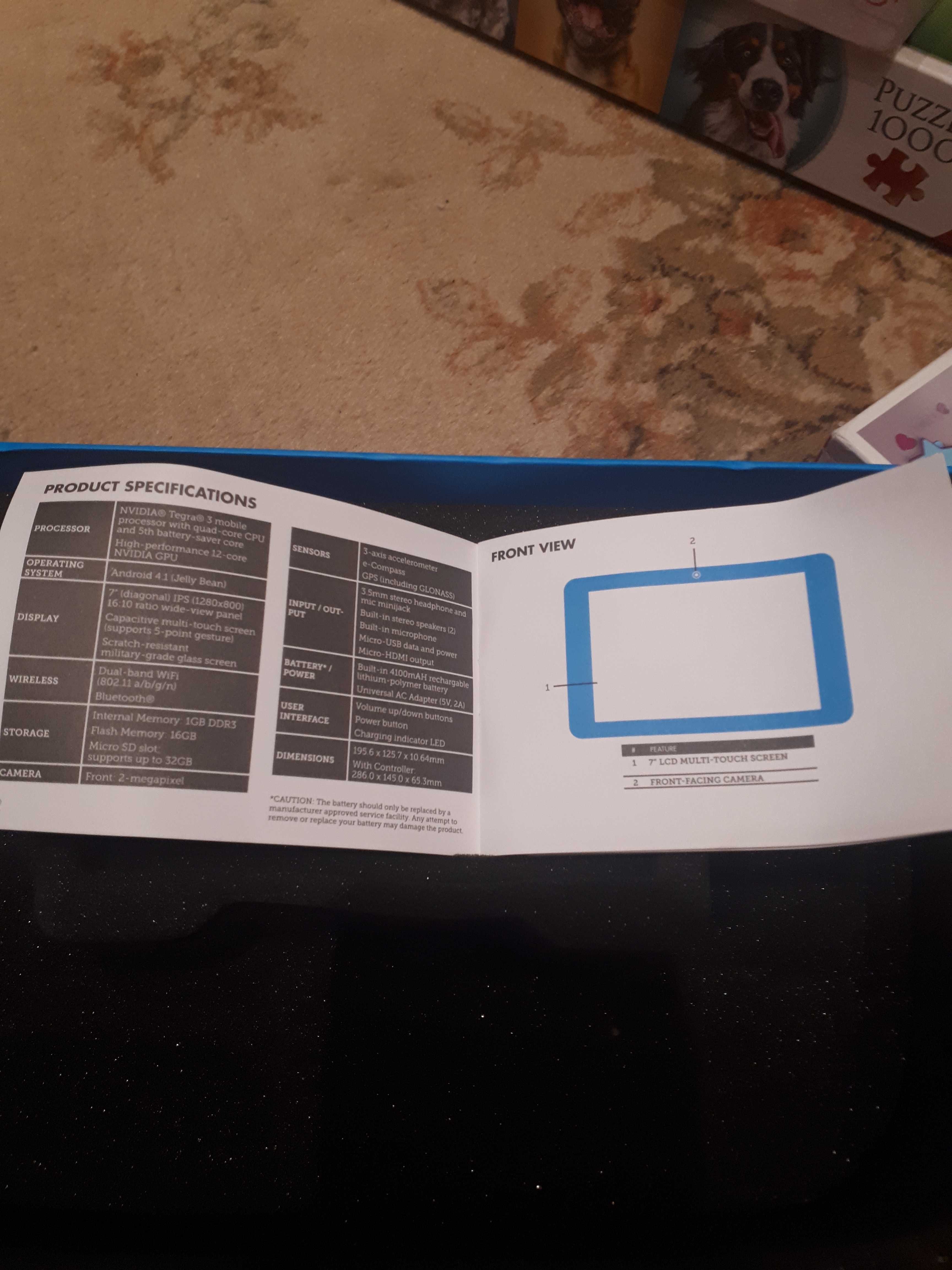 Tablet 7" + kontroler do gier na części Wikipad