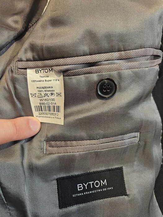 Garnitur męski BYTOM 100% wełna 182cm