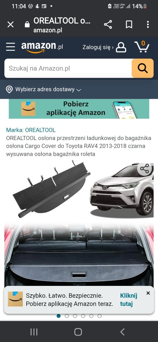 Osłonka do bagażnika RAV 4