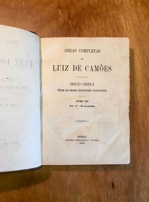 OS LUSÍADAS - ed. 1874 - Luíz de Camões - ed. Imprensa Portuguesa