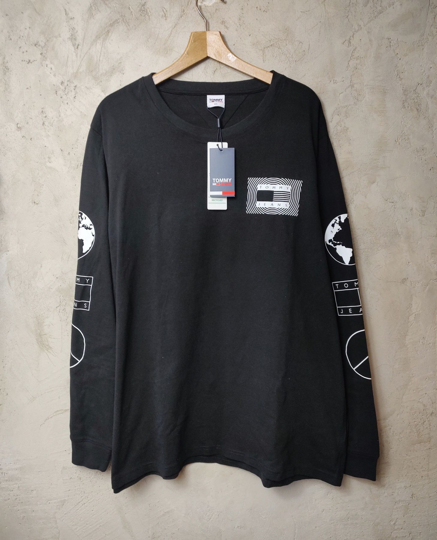 Tommy Hilfiger Jeans__koszulka longsleeve (3XL / XXXL) czarna big logo