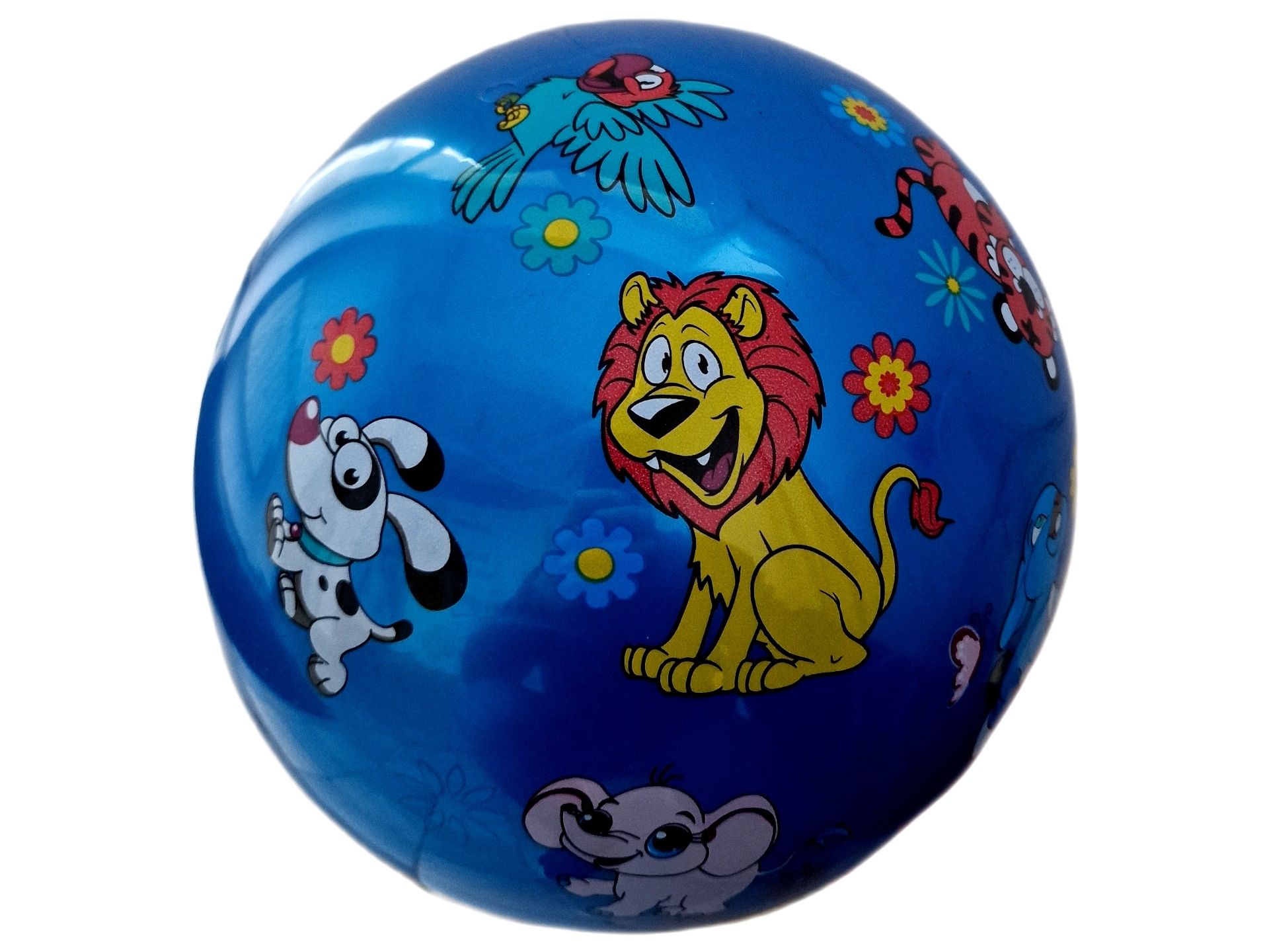 Piłka niebieska kolorowa zwierzątka zabawka