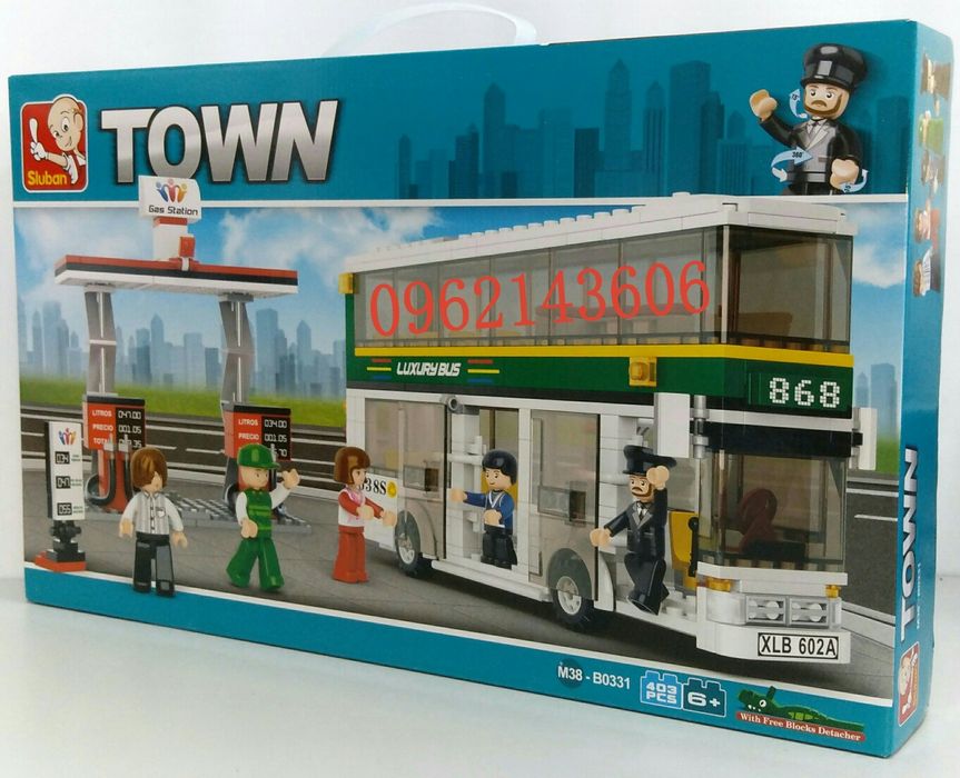 Конструктор Город Sluban M38-B0331 "Двухэтажный Автобус", 403 дет.