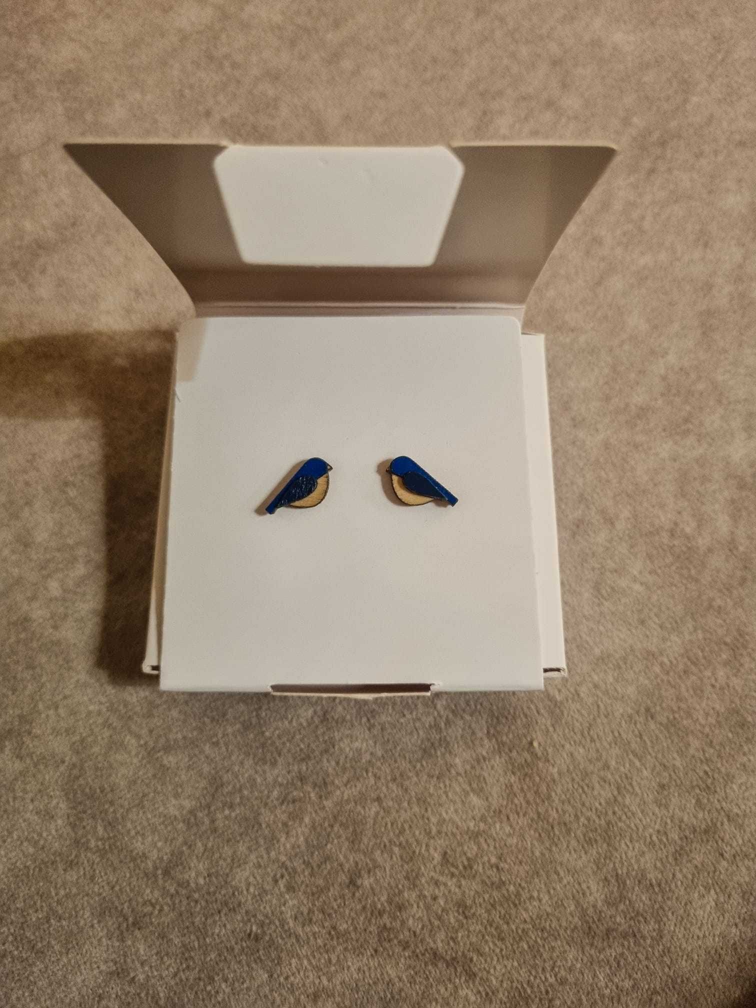 Drewniane kolczyki Blue Bird Earrings Bewooden