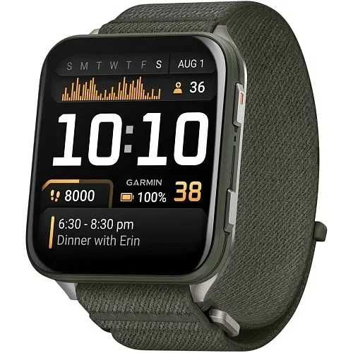 Garmin Venu X1 Moss with Titanium Caseback and Moss ComfortFit Nylon