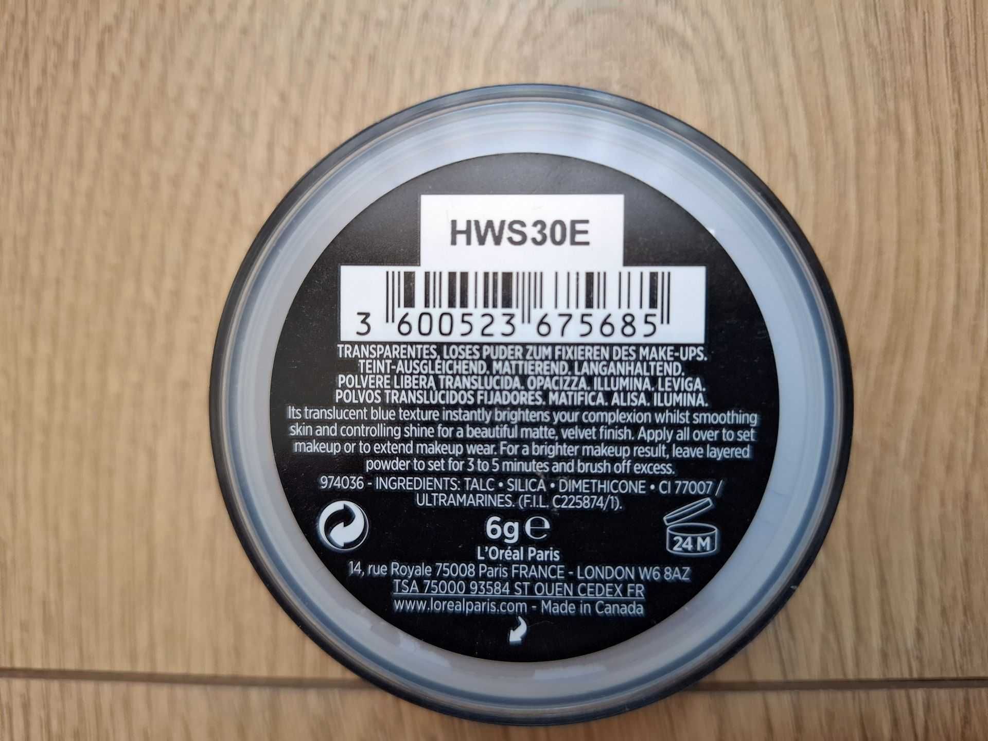 Sypki puder matujący utrwalający makijaż L'oreal Infaillible HWS30E