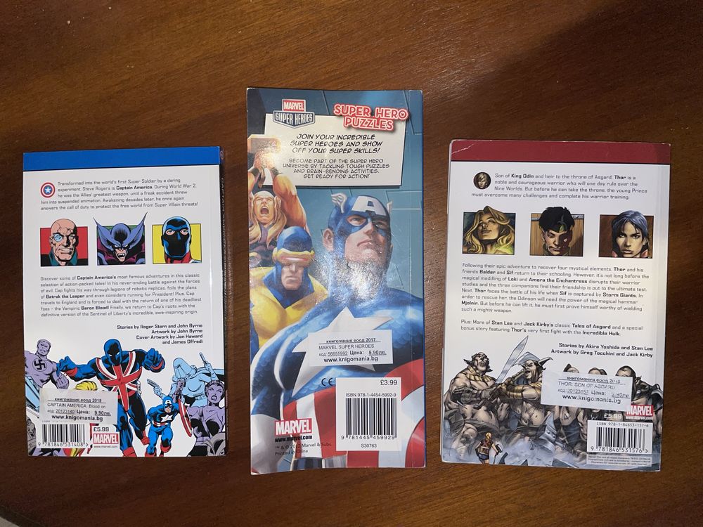 Komiksy: Captain America, Thor, Super Heroes
