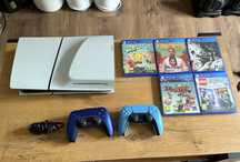 Playstation 5 slim 1Tb, napęd, gry i pady