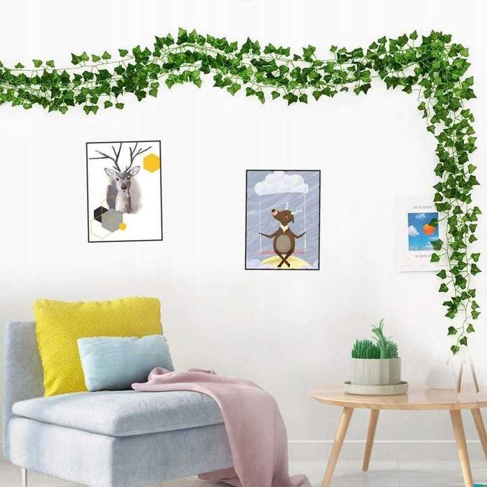 6x Sztuczny Bluszcz 12m Girlanda na Ścianę Balkon