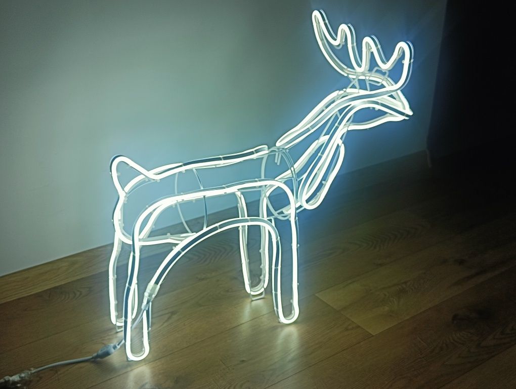 Renifer świetlny LED neon cob ciągłe światło ledowe duży ozdoba zimny