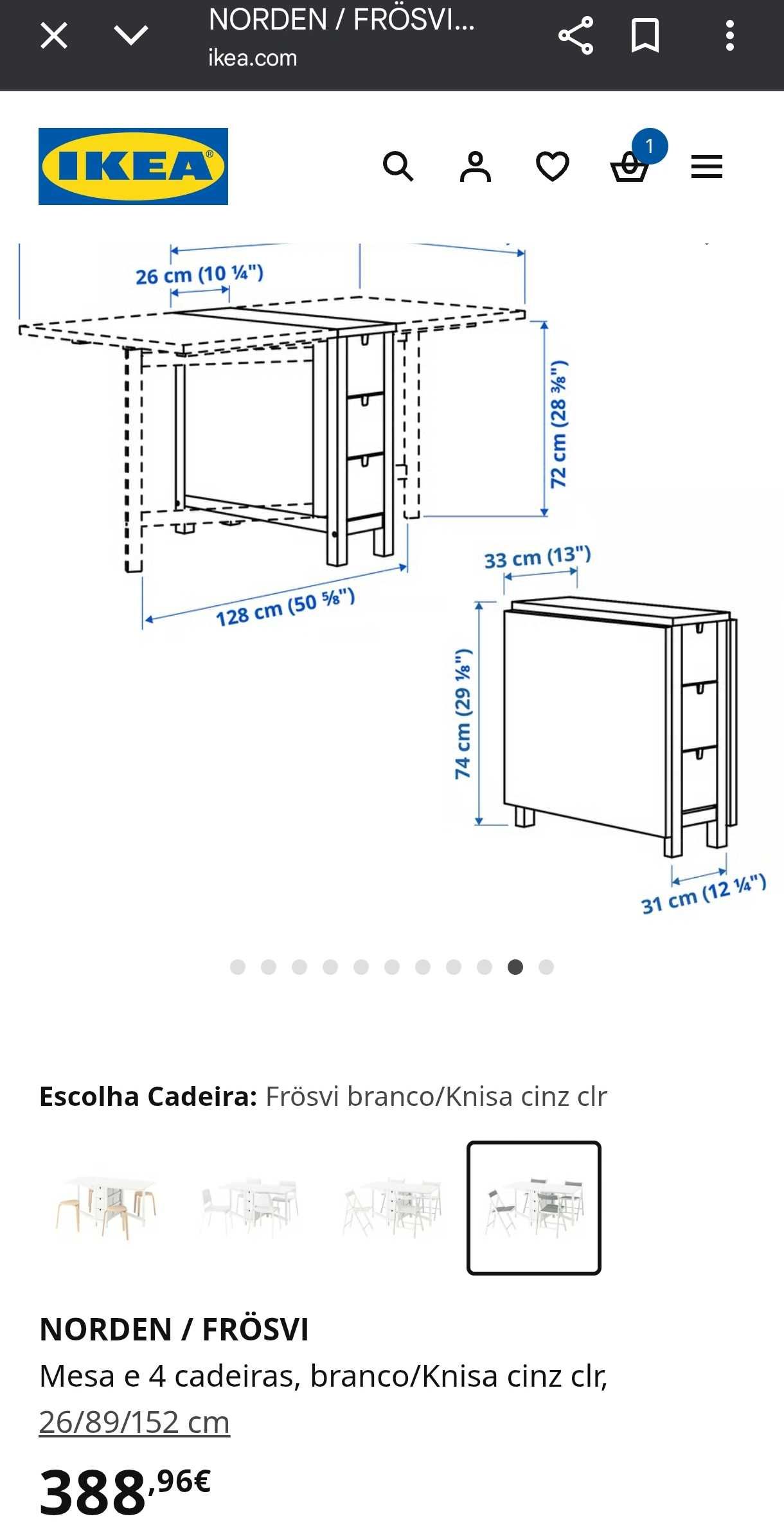 Mesa extensível c/ gavetas