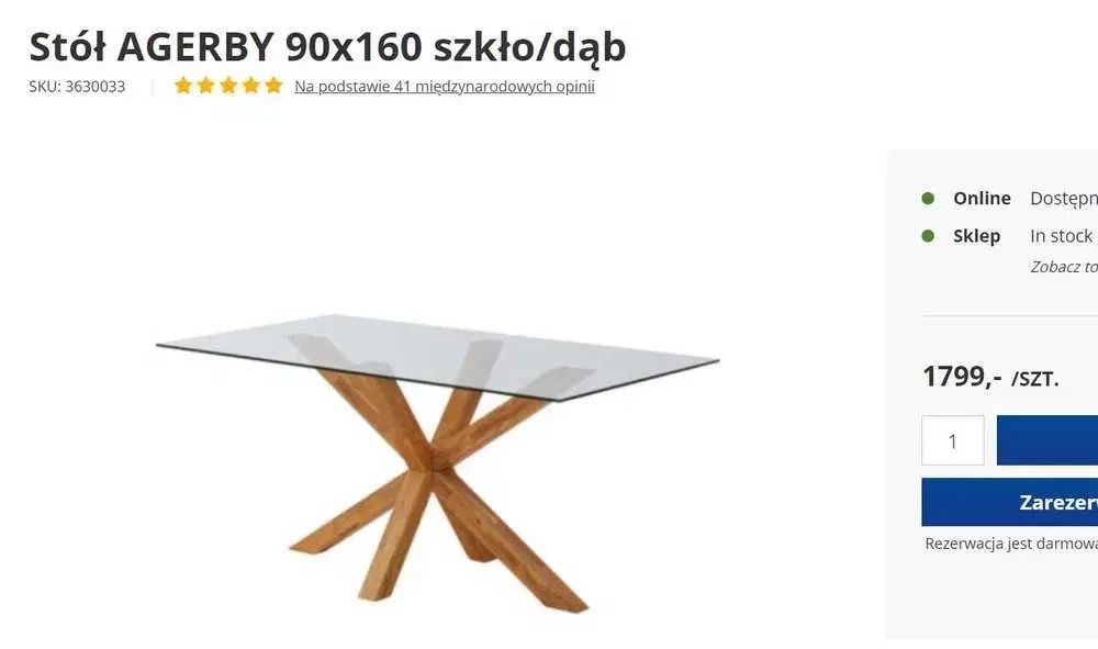 Stół szklany Agerby