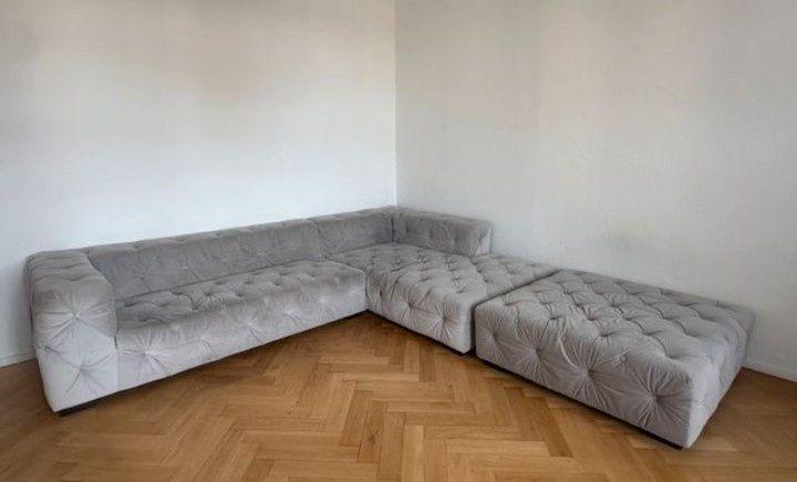 Narożnik pikowany glamour szary Rahaus