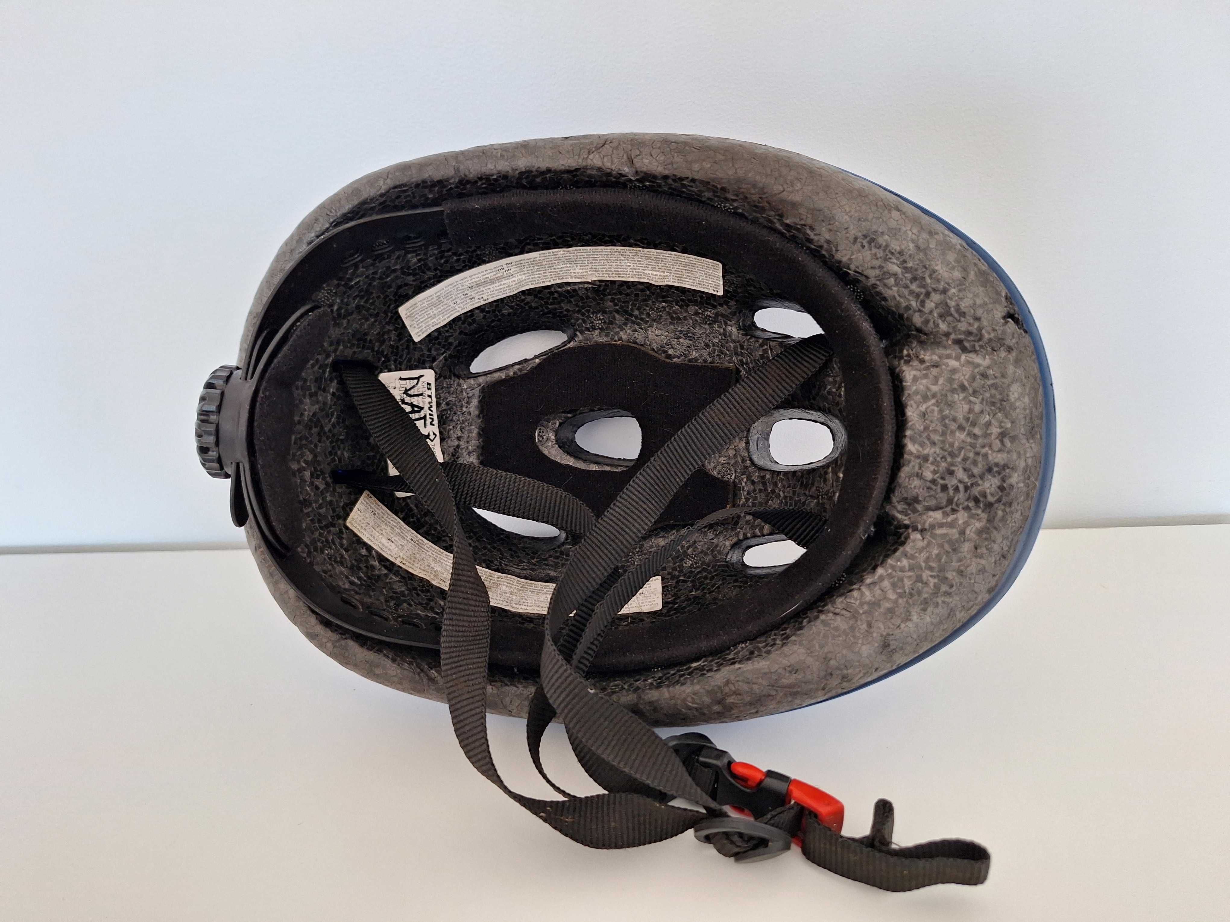 PIĘKNY LEKKI Kask BTWIN kh 300 blue kid rozmiar M / 52-56 młodzieżowy
