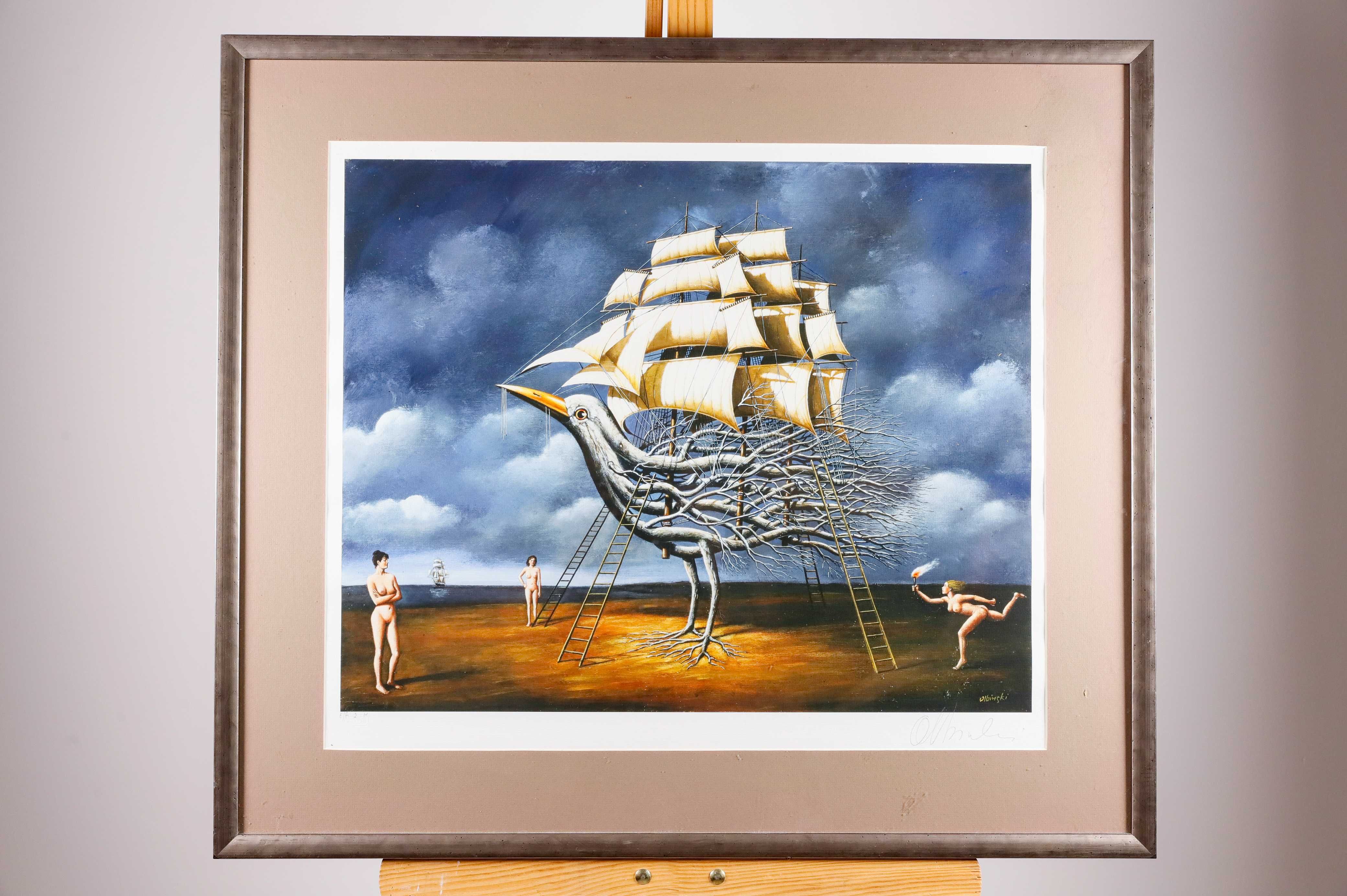 Obraz Rafał Olbiński w ramie 81x71 sama grafika to 60,5 x 46,5 cm