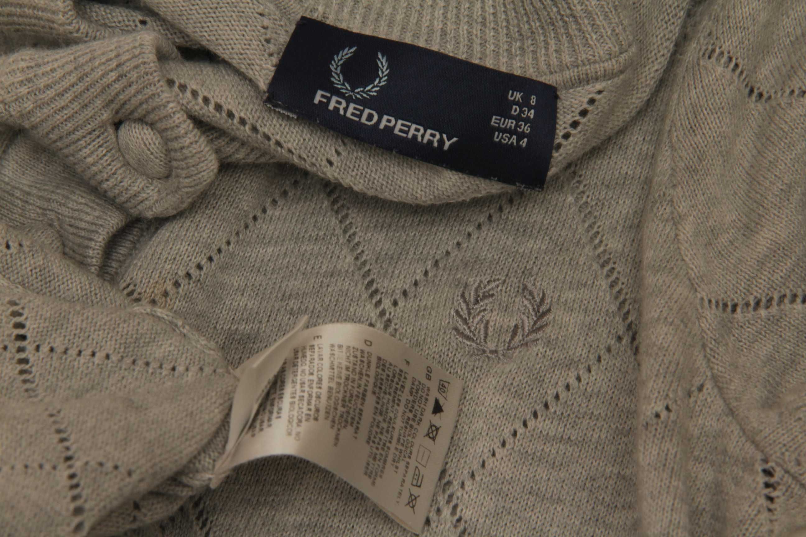Fred Perry рр UK 8 Eur 36 S блуза из хлопка женская