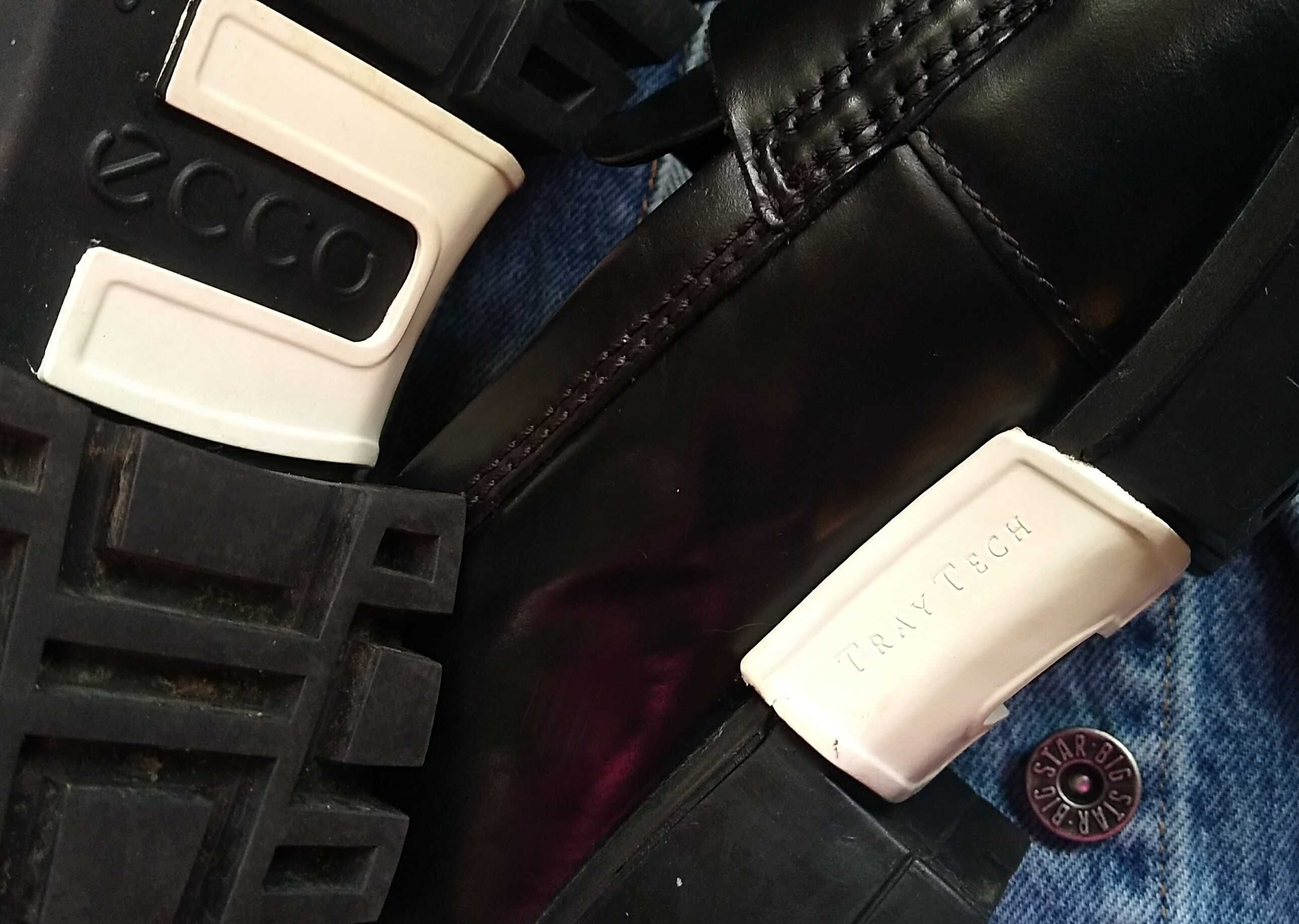 ECCO  Tray Tech czarne damskie mokasyny loafersy skóra r.38