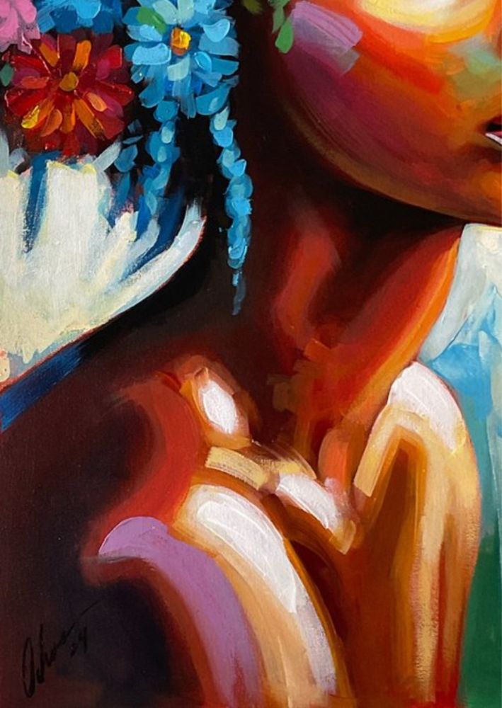 Quadro pintor Ochoa Rosto Afro