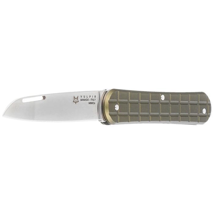 Scyzoryk Fox Vulpis Grenade Pattern Military Green Aluminium, Polished