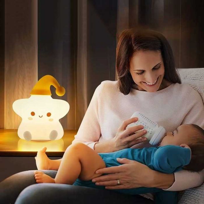 Lampka Nocna Dla Dzieci RGB Gwiazdka Ładowana Usb