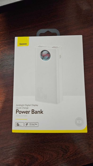 Павербанк Baseus 65W Power Bank 30000mAh PD Quick Charge White Білий