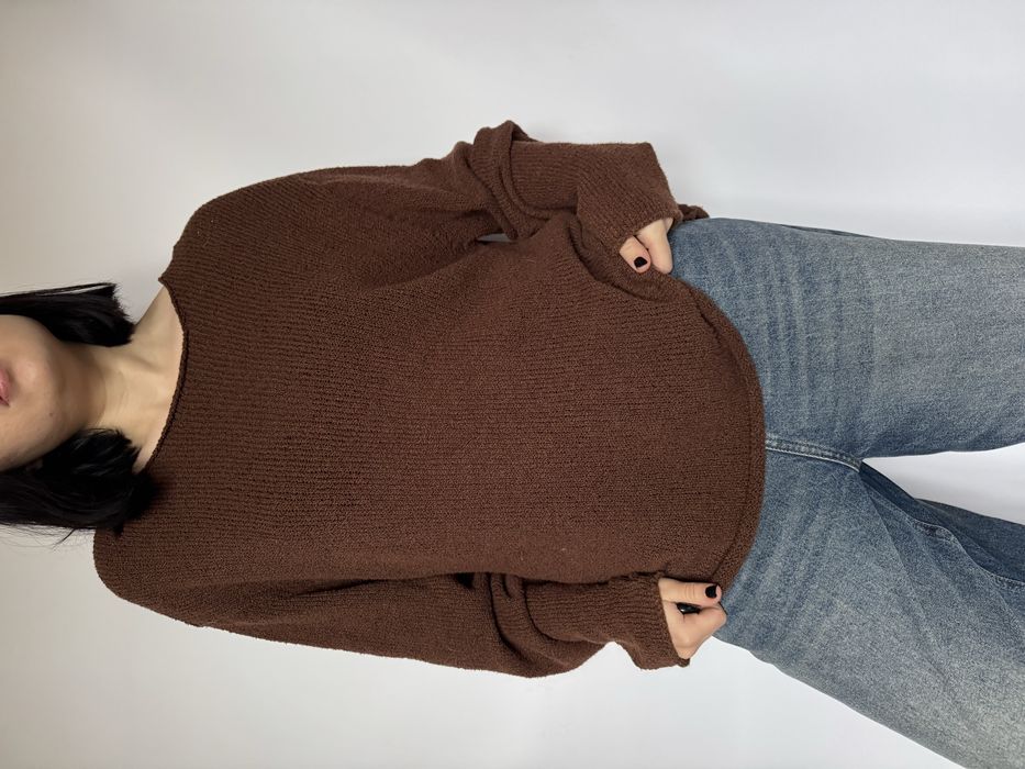Вʼязаний шоколадний джемпер светр